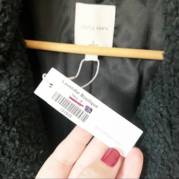 Gentle Fawn Vera Popcorn Short Teddy Coat Dark Teal Green S NWT - Picture 6 of 13